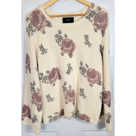 Lucky Brands Womens Floral Pullover Sweater Size L - Picture 1 of 6